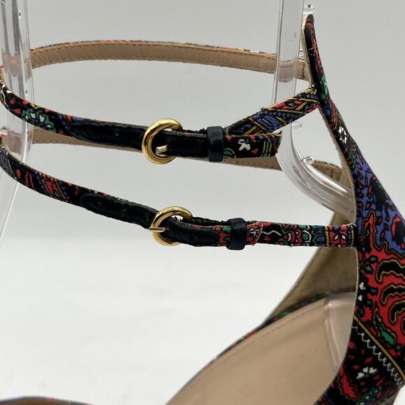 J. Crew Womens 8 Silky Pump Pointed Toe Ankle Straps Leather Lining Italy Made - Picture 11 of 13